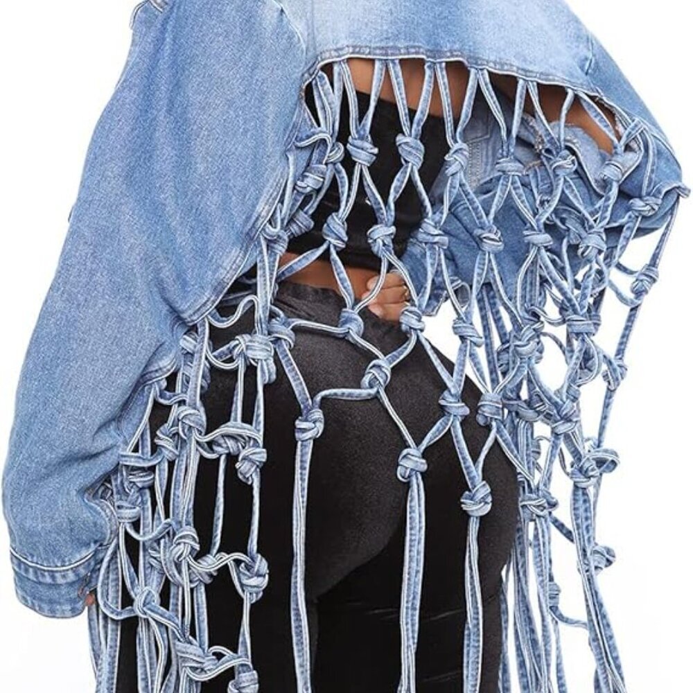 Fashion Nova Knotted Denim Jacket - Picture 8 of 10